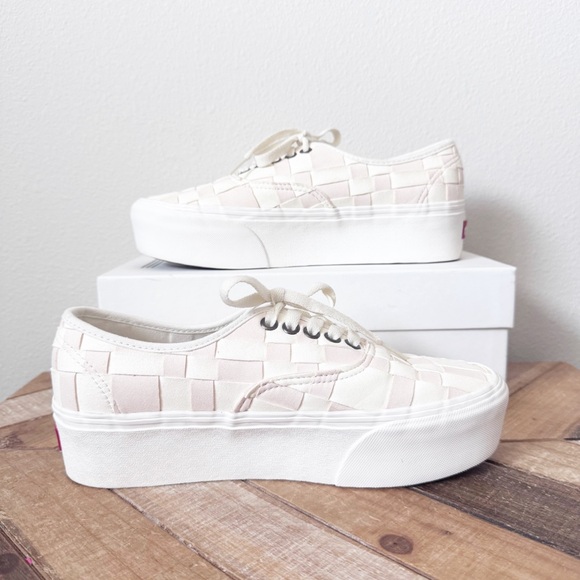 Vans Pink and White Woven Stackform Sneakers - Picture 2 of 10
